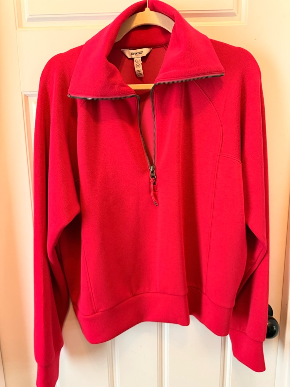 SPANX Hot Pink Zip-Front Pullover